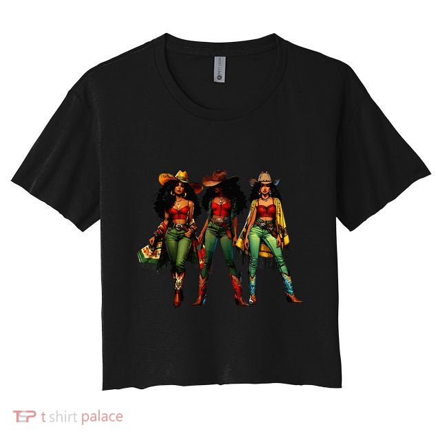Black Cowgirl Western Rodeo Melanin Juneteenth Freedom Texas Crop Top