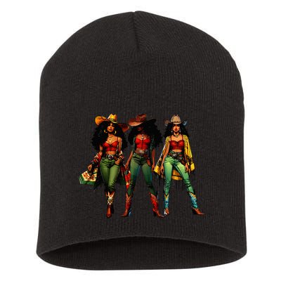 Black Cowgirl Western Rodeo Melanin Juneteenth Freedom Texas Short Acrylic Beanie