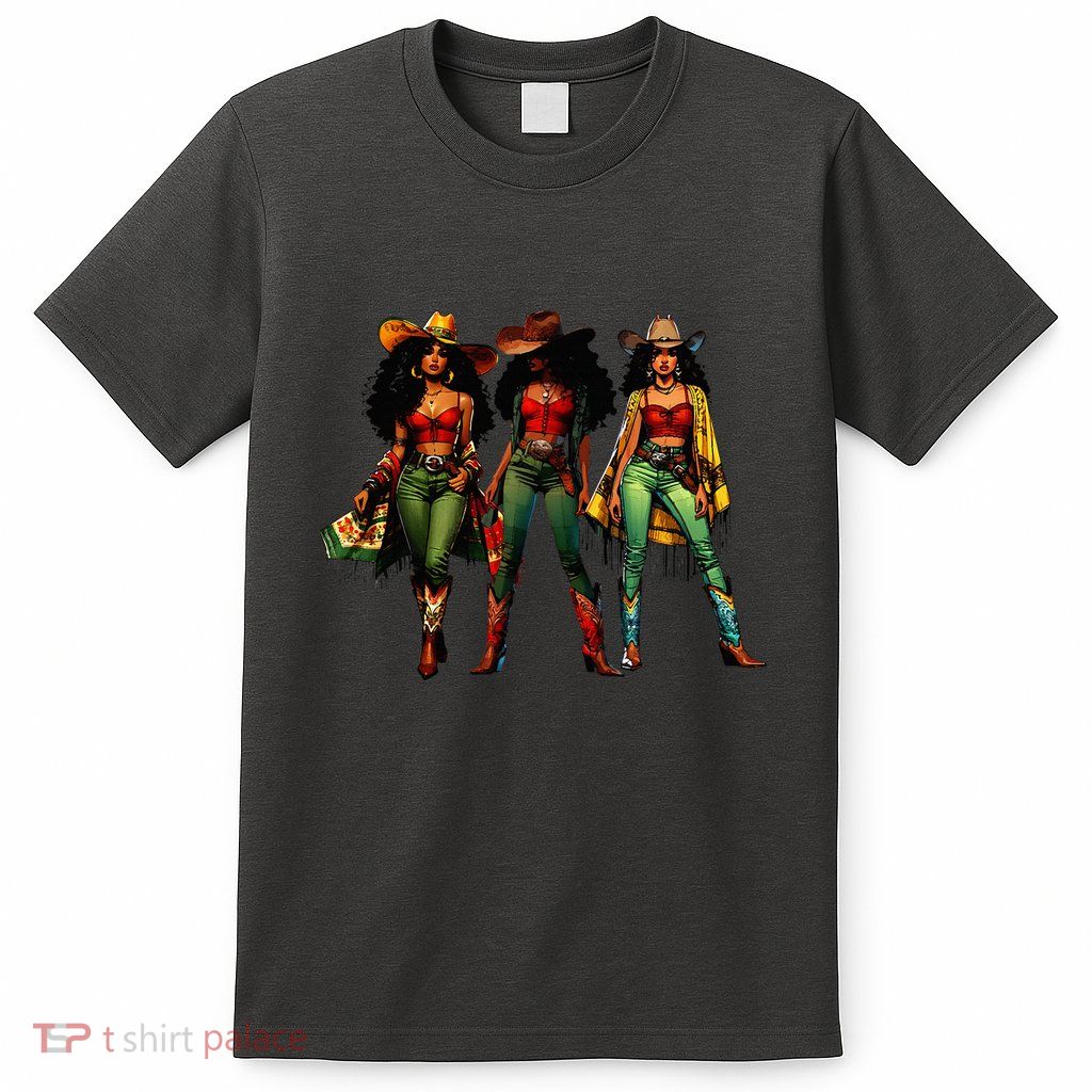 Black Cowgirl Western Rodeo Melanin Juneteenth Freedom Texas T-Shirt