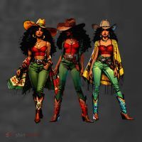 Black Cowgirl Western Rodeo Melanin Juneteenth Freedom Texas Premium T-Shirt