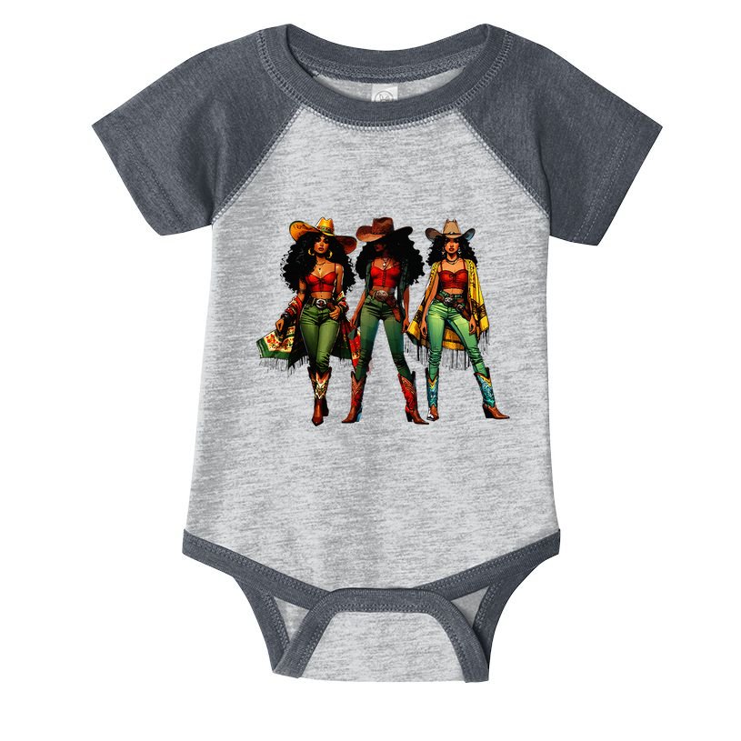 Black Cowgirl Western Rodeo Melanin Juneteenth Freedom Texas Infant Baby Jersey Bodysuit