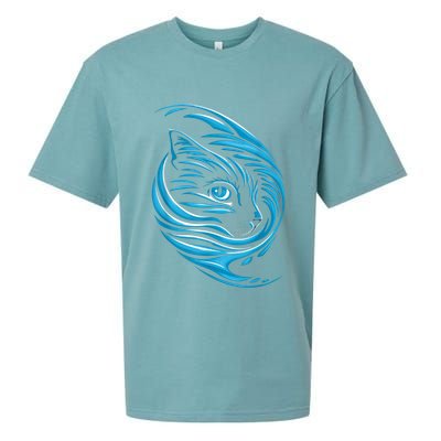 Blue Cat Wave Sueded Cloud Jersey T-Shirt