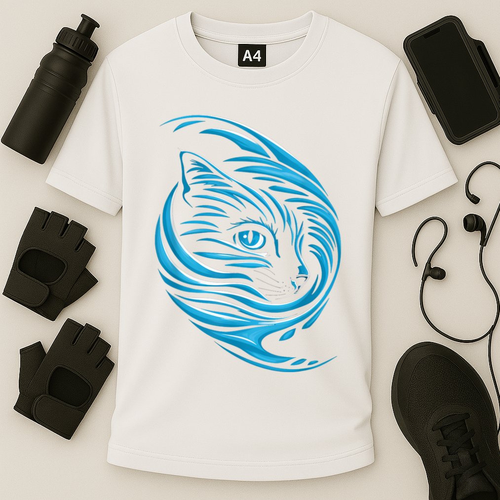 Blue Cat Wave Performance Shirt