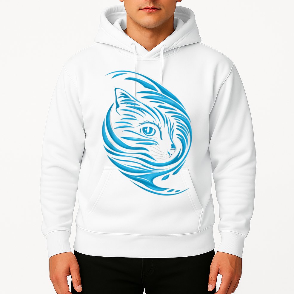 Blue Cat Wave Hoodie