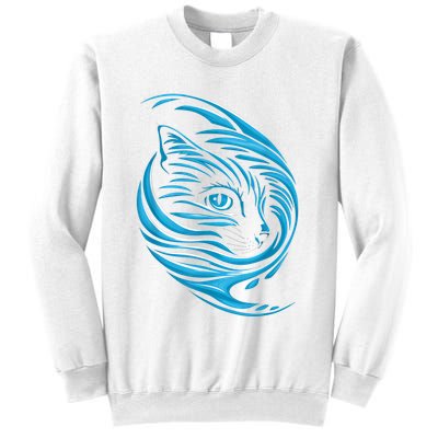 Blue Cat Wave Sweatshirt