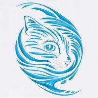 Blue Cat Wave Button