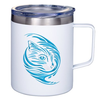 Blue Cat Wave 12oz Stainless Steel Coffee Mug
