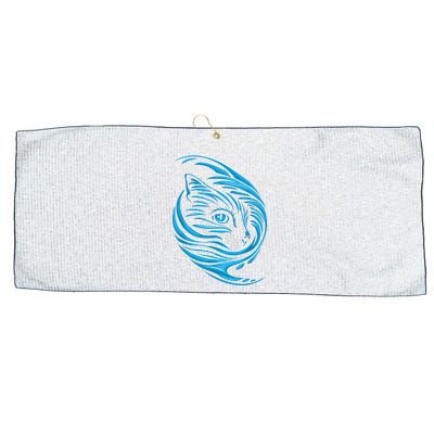 Blue Cat Wave Large Microfiber Waffle Golf Towel