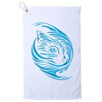 Blue Cat Wave Golf Towel