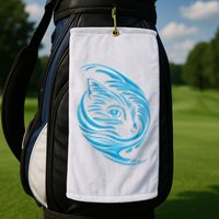 Blue Cat Wave Golf Towel