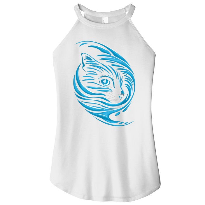 Blue Cat Wave Women's Perfect Tri Rocker Tank