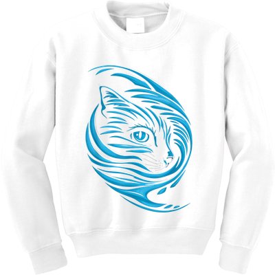 Blue Cat Wave Kids Sweatshirt