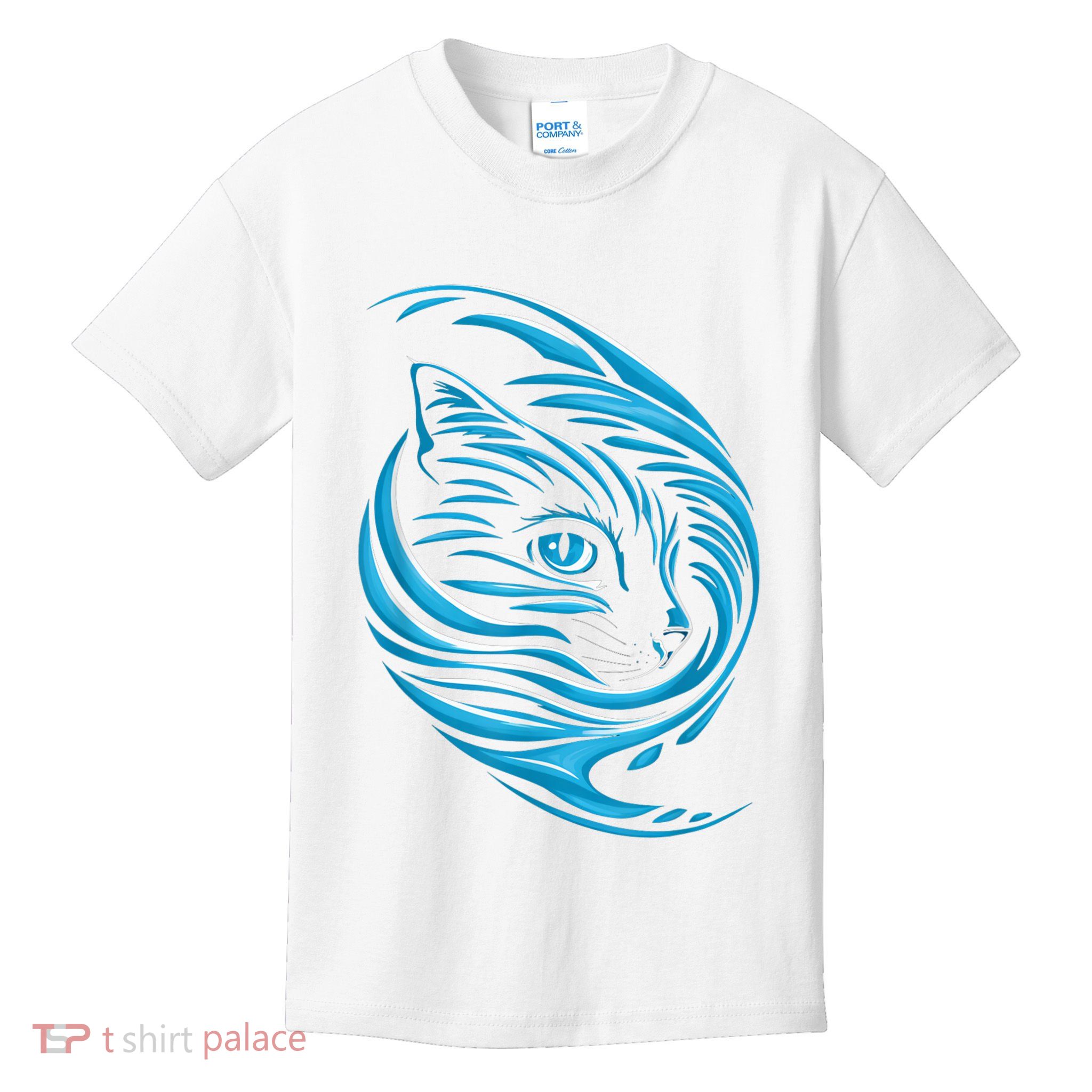 Blue Cat Wave Kids T-Shirt