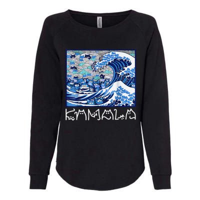 Blue Cats Wave For Kamala Funny Gift Womens California Wash Sweatshirt