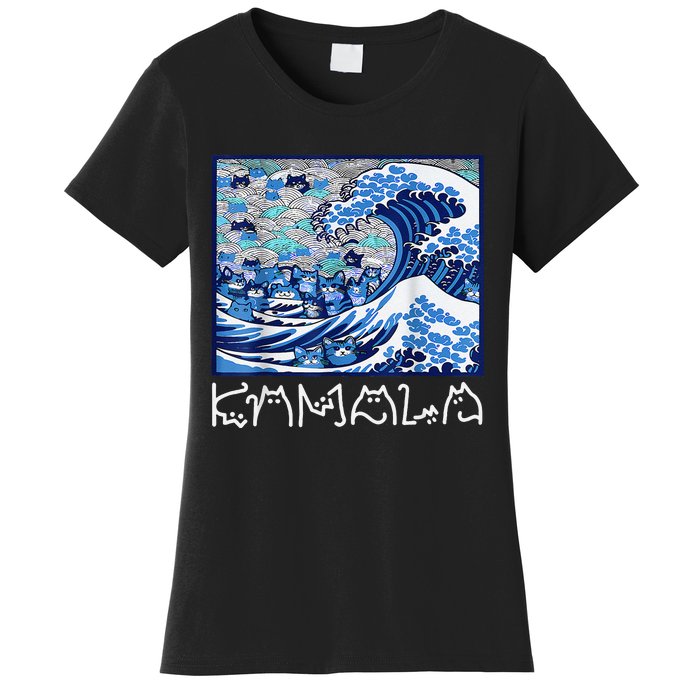 Blue Cats Wave For Kamala Funny Gift Women's T-Shirt