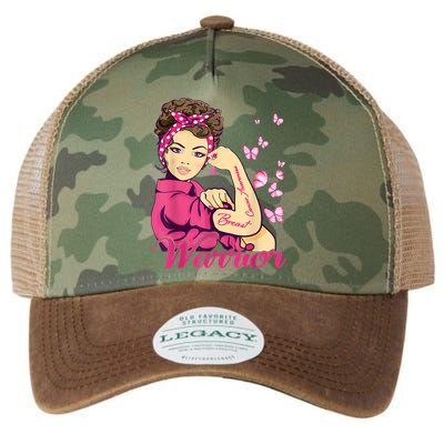 Breast Cancer Warrior Rosie Riveter Pink Ribbon Unbreakable Legacy Tie Dye Trucker Hat