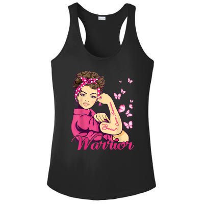 Breast Cancer Warrior Rosie Riveter Pink Ribbon Unbreakable Ladies PosiCharge Competitor Racerback Tank