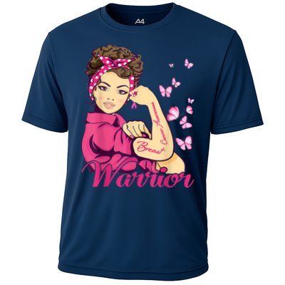 Breast Cancer Warrior Rosie Riveter Pink Ribbon Unbreakable Performance Shirt