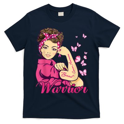Breast Cancer Warrior Rosie Riveter Pink Ribbon Unbreakable T-Shirt