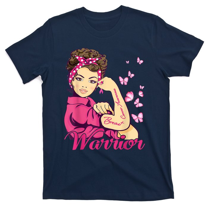 Breast Cancer Warrior Rosie Riveter Pink Ribbon Unbreakable T-Shirt