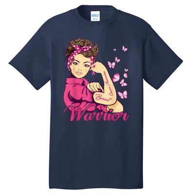 Breast Cancer Warrior Rosie Riveter Pink Ribbon Unbreakable Tall T-Shirt