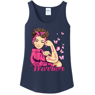 Breast Cancer Warrior Rosie Riveter Pink Ribbon Unbreakable Ladies Essential Tank