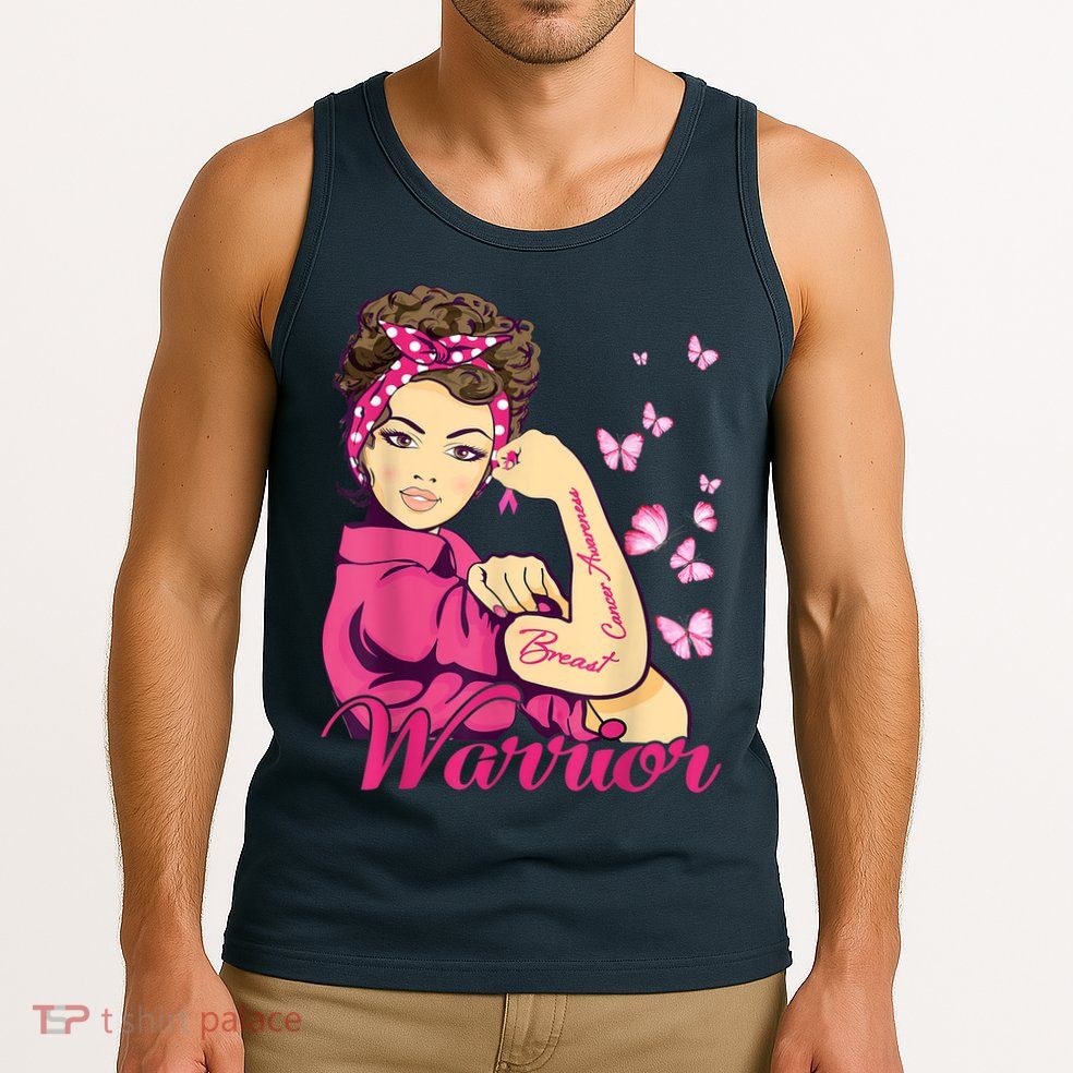 Breast Cancer Warrior Rosie Riveter Pink Ribbon Unbreakable Tank Top