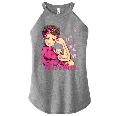 Breast Cancer Warrior Rosie Riveter Pink Ribbon Unbreakable Women's Perfect Tri Rocker Tank