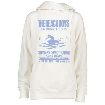 Beach California White Womens Funnel Neck Pullover Hood