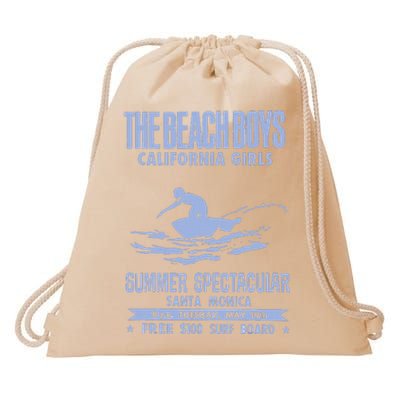 Beach California White Drawstring Bag