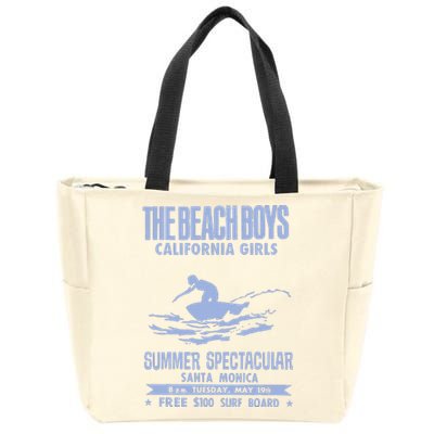 Beach California White Zip Tote Bag