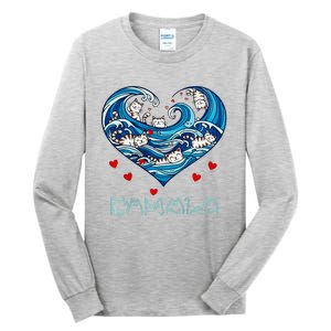 Blue Cats Wave Heart For Kamala Harris Tall Long Sleeve T-Shirt