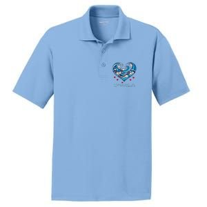 Blue Cats Wave Heart For Kamala Harris PosiCharge RacerMesh Polo