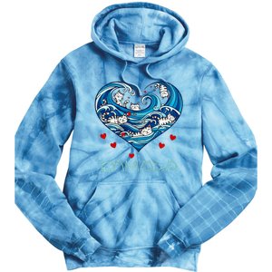 Blue Cats Wave Heart For Kamala Harris Tie Dye Hoodie