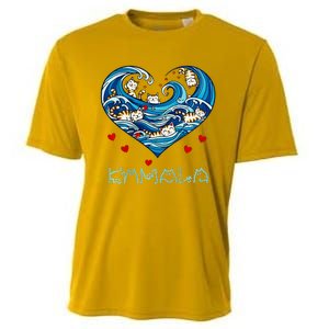 Blue Cats Wave Heart For Kamala Harris Cooling Performance Crew T-Shirt