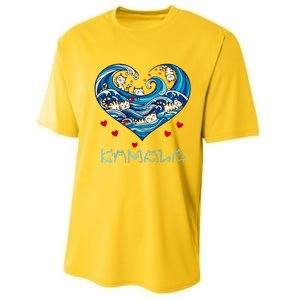 Blue Cats Wave Heart For Kamala Harris Performance Sprint T-Shirt