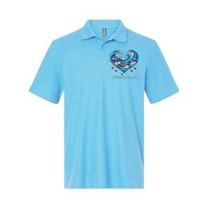 Blue Cats Wave Heart For Kamala Harris Softstyle Adult Sport Polo