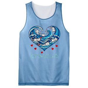 Blue Cats Wave Heart For Kamala Harris Mesh Reversible Basketball Jersey Tank