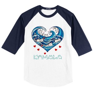 Blue Cats Wave Heart For Kamala Harris Baseball Sleeve Shirt