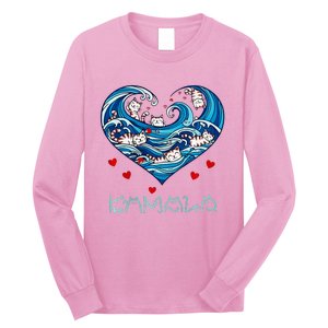 Blue Cats Wave Heart For Kamala Harris Long Sleeve Shirt