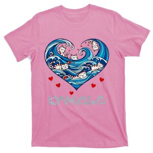 Blue Cats Wave Heart For Kamala Harris T-Shirt