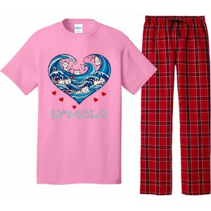 Blue Cats Wave Heart For Kamala Harris Pajama Set