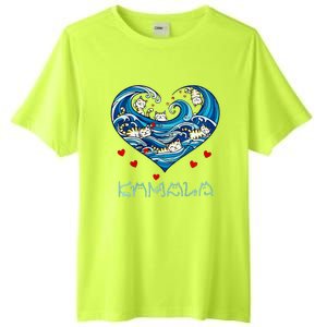 Blue Cats Wave Heart For Kamala Harris Tall Fusion ChromaSoft Performance T-Shirt