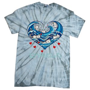 Blue Cats Wave Heart For Kamala Harris Tie-Dye T-Shirt