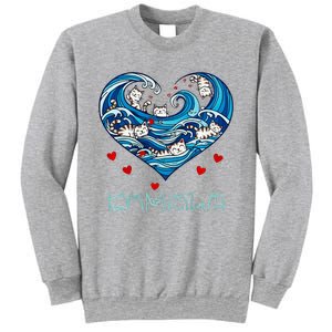 Blue Cats Wave Heart For Kamala Harris Sweatshirt