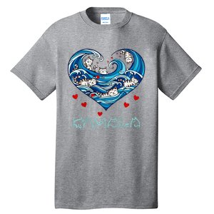 Blue Cats Wave Heart For Kamala Harris Tall T-Shirt