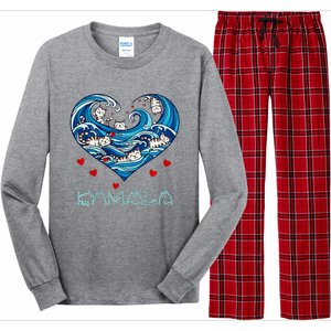 Blue Cats Wave Heart For Kamala Harris Long Sleeve Pajama Set