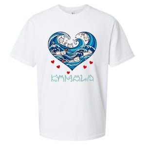 Blue Cats Wave Heart For Kamala Harris Sueded Cloud Jersey T-Shirt