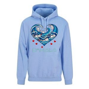 Blue Cats Wave Heart For Kamala Harris Unisex Surf Hoodie