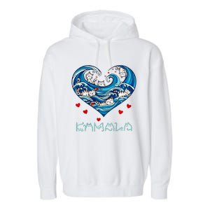 Blue Cats Wave Heart For Kamala Harris Garment-Dyed Fleece Hoodie